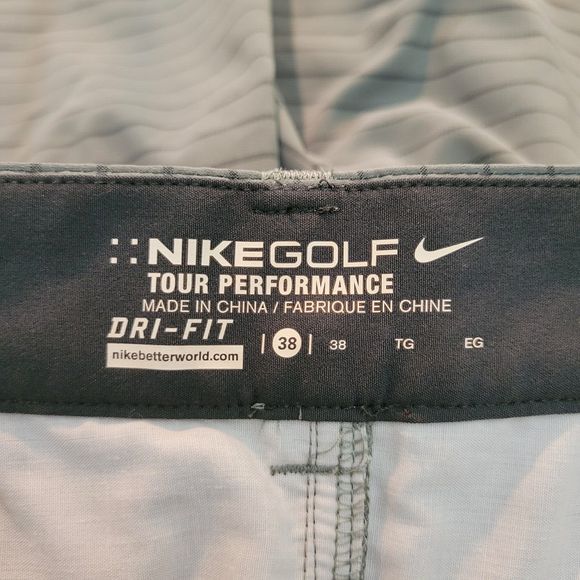 Nike Tour Performance Modern Tech 12” Golf Shorts Mens 38 Gray Striped Stretch - Picture 10 of 11
